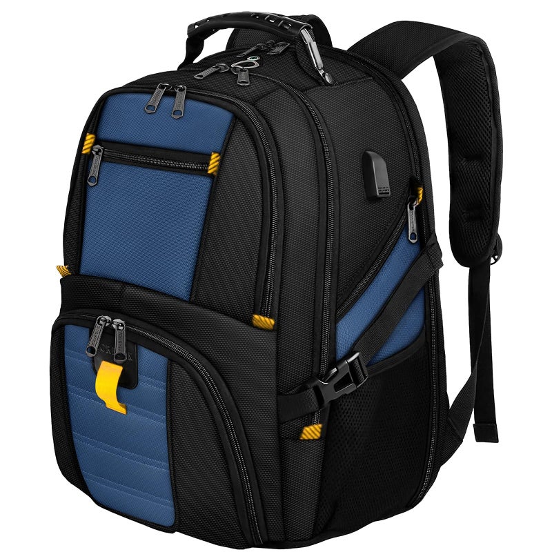 YOREPEK Travel Backpack, Extra Large 50L Laptop Backpacks for Men Women, Water Resistant College Backpack Airline Approved Business Bag with USB Charging Port Fits 17 Inch Computer, Roy Blue - Image 1
